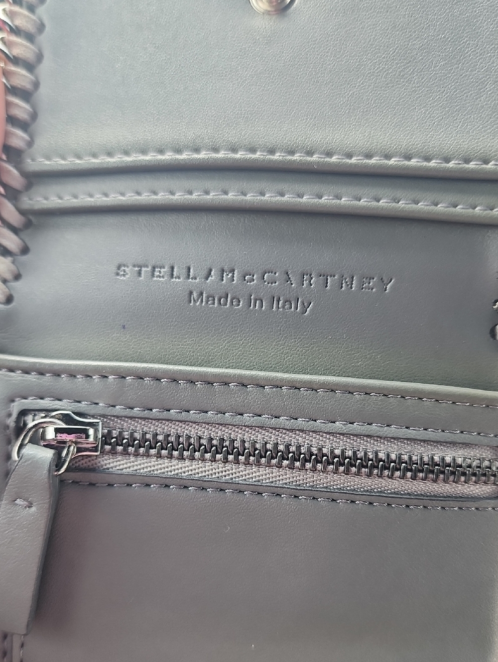 Stella McCartney Light Green Suede Wallet with Silver Chain Cqqharm - Picture 4 of 6